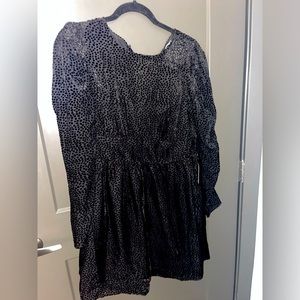 High neck black patterned dress from Express!